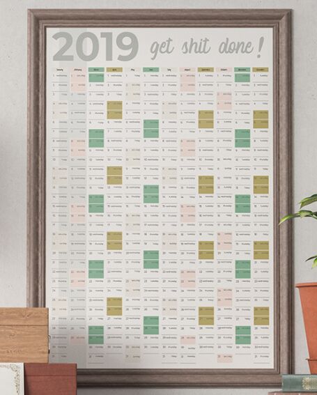 Printable Wall Calendar Planner 2019