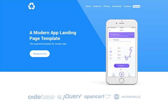 BEPZA Minimal Clean App Landing Page PSD Template
