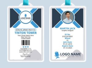 Professional Office ID Card Template PSD