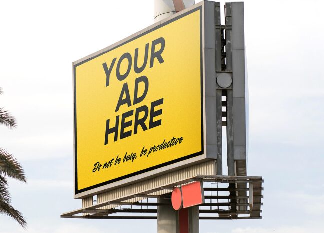 Realistic Professional Outdoor Billboard Mockup PSD