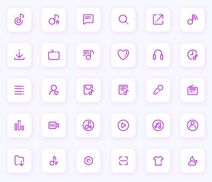 30 Clean Music Icons For Sketch