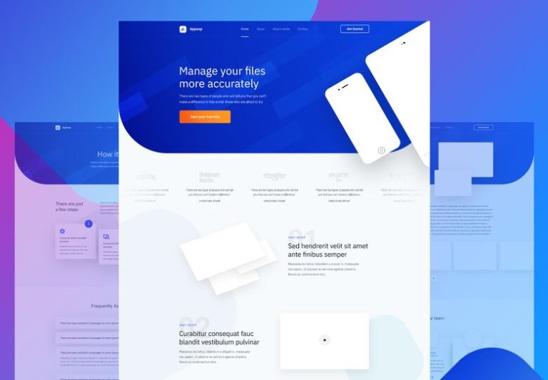 App Presentation Landing Page PSD Template