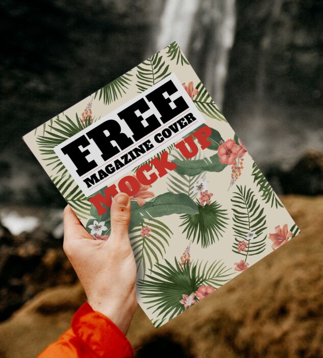 Realistic Magazine Cover PSD Mockup