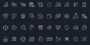 40 Financial Stroke Icons For Sketch