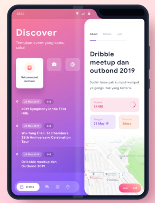 Foldable Phone Concept Mockup Sketch