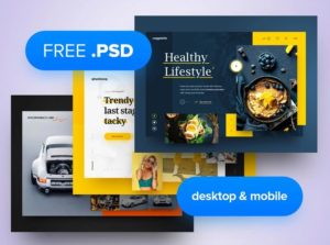 3 Fashion Hero Header Templates PSD