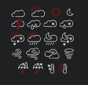 20 Weather Icons Pack Vector (AI)