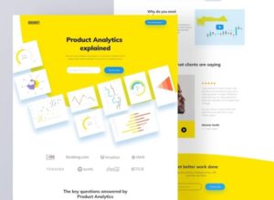 Yellow Analytics Landing Page Adobe XD Template