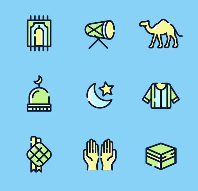 9 Eid Mubarak Icons (PNG+SVG)