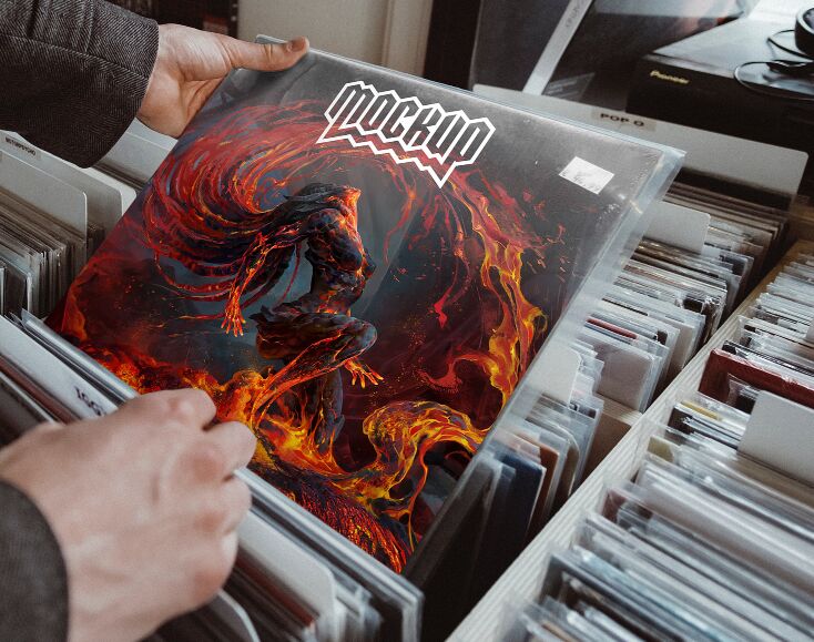 Realistic Vinyl Cover Mockup