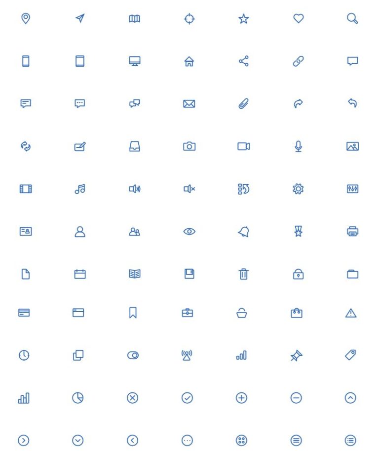 70+ Outlined UI Icons Vector