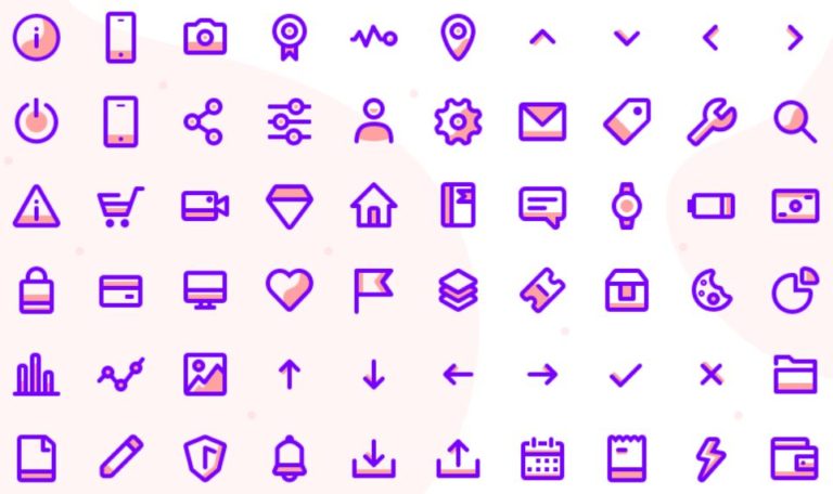 60 Line Offset Fill Icons (PNG, SVG, Sketch)