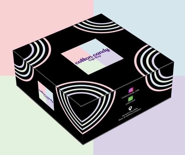 Dark Cotton Candy Box PSD Mockup