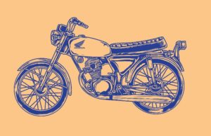 Honda CB100 Glatik Vintage Motorcycle Vector