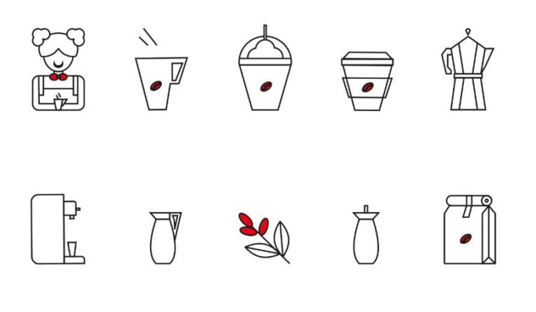 10 Barista Line Icons Vector