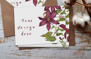 Photo Realistic Greeting Card PSD Mockup
