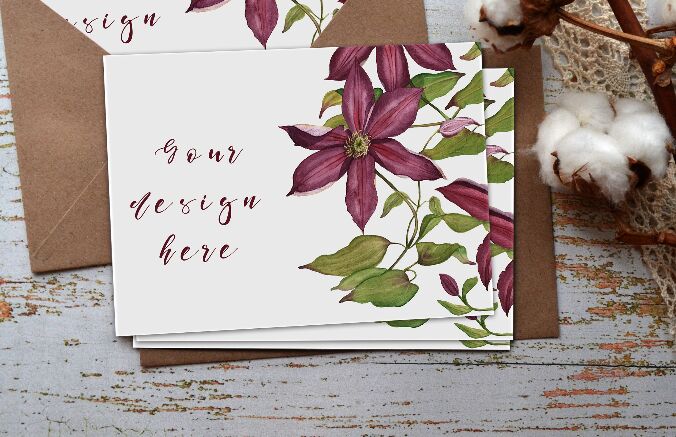Photo Realistic Greeting Card PSD Mockup