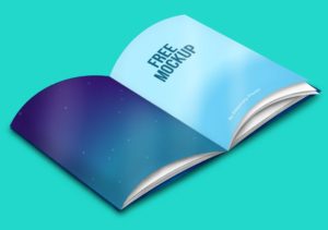 Opend Magazine & Book PSD Mockup