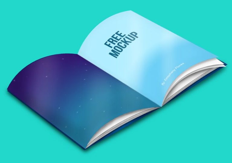 Opend Magazine & Book PSD Mockup