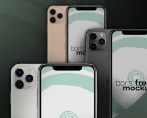 iPhone 11 Pro Max PSD Mockup (4 Colors)