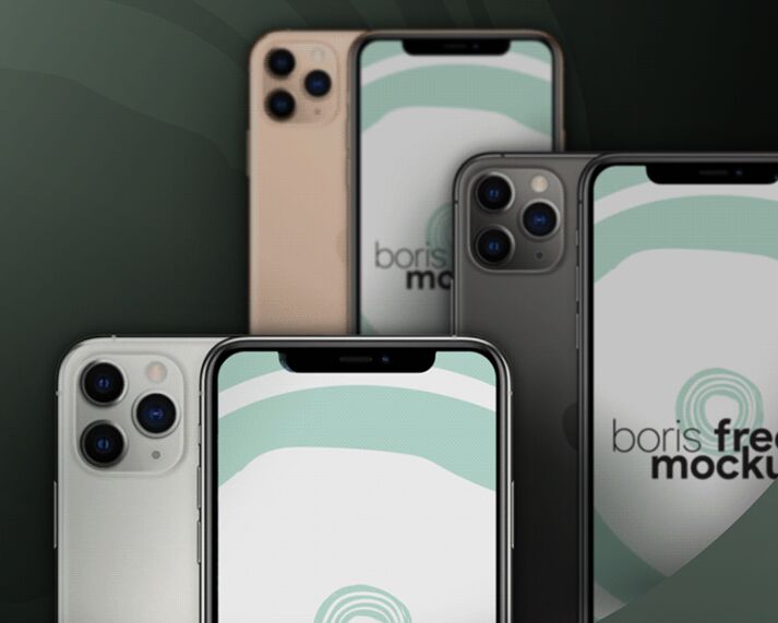 iPhone 11 Pro Max PSD Mockup (4 Colors)
