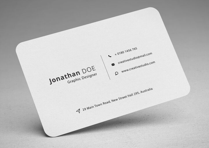 Professional Rounded Business Card PSD Mockup