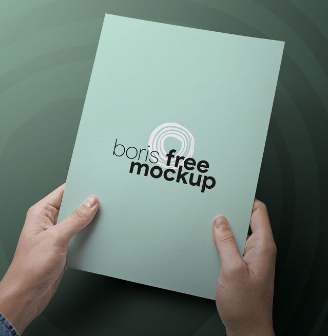 A4 Paper In Hands PSD Mockup