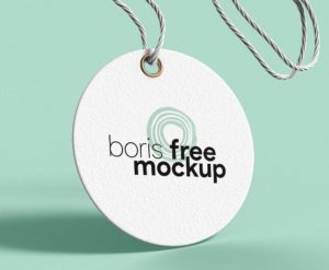 Circular Paper Label Tag PSD Mockup