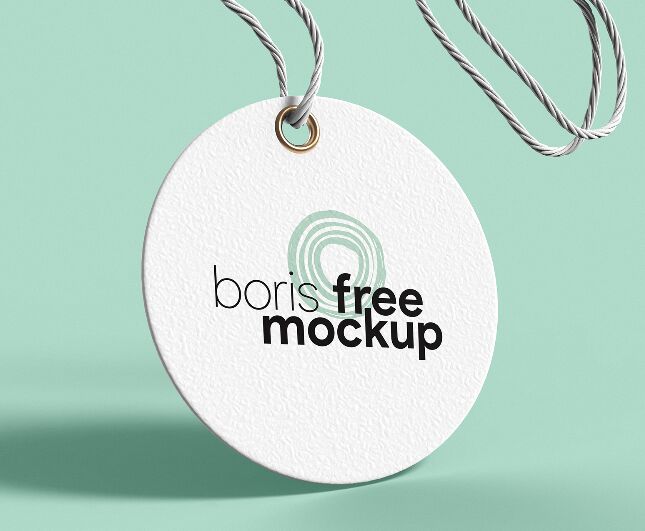 Circular Paper Label Tag PSD Mockup