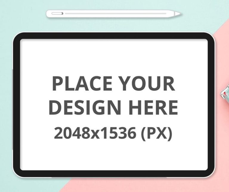 iPad Mockup With Pen Mockup PSD
