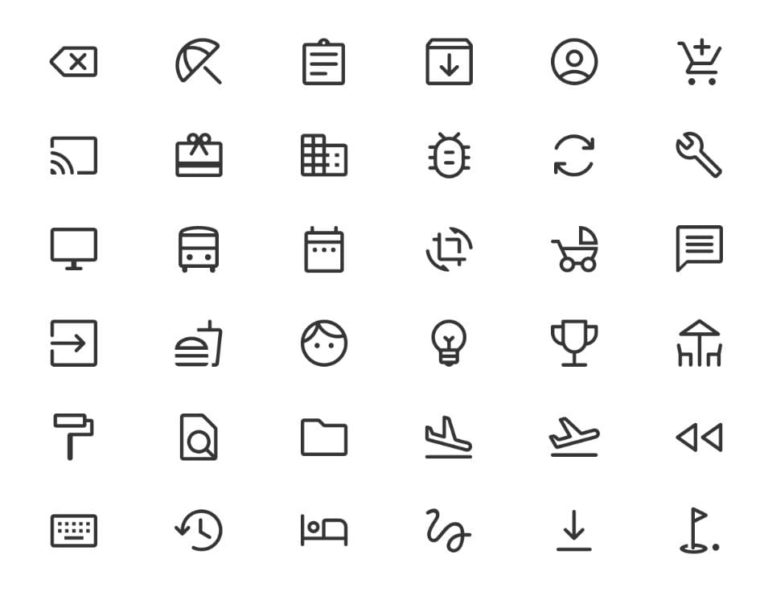 400 Material Design Line Icons SVG