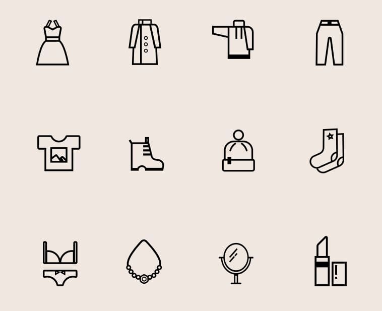 12 Beauty And Сlothing Vector Icons