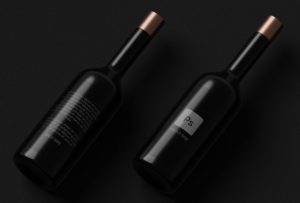 Dark Wine Bottles Mockup PSD