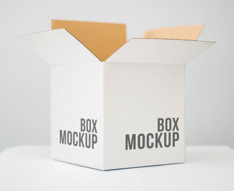 Realistic Cube Packing Box PSD Mockup