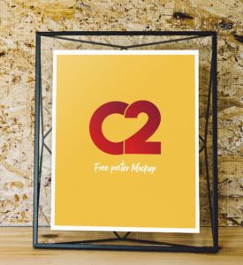 Standing Poster PSD Mockup