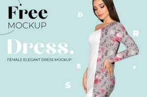 Female Elegant Dress PSD Mockup