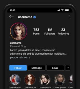 Instagram Story Feed Profile PSD Mockup