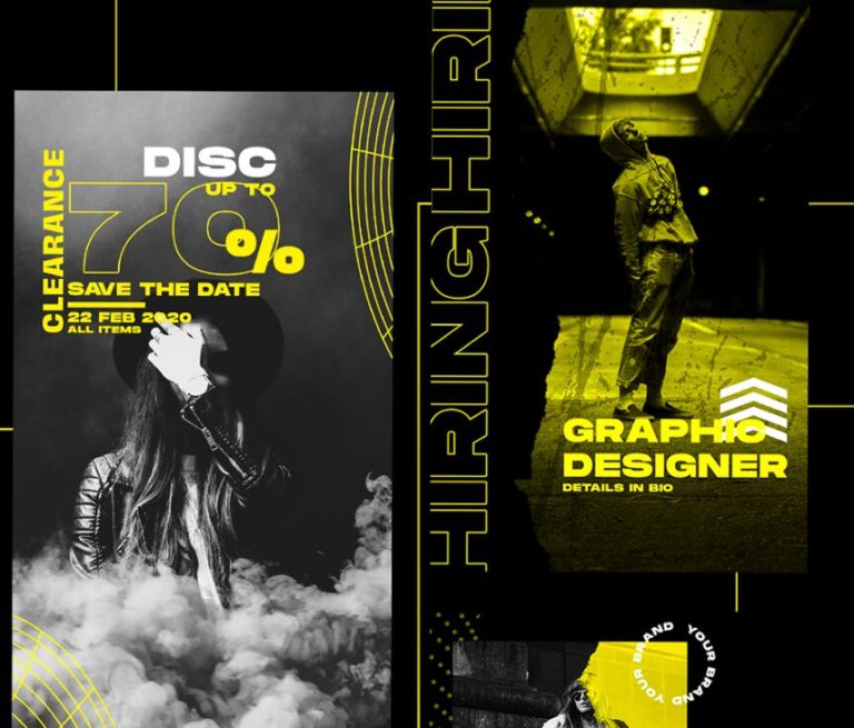 Modern Dark Instagram Story PSD Template