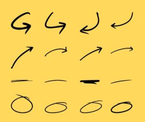 Hand-drawn SVG Arrows, Lines and Circles