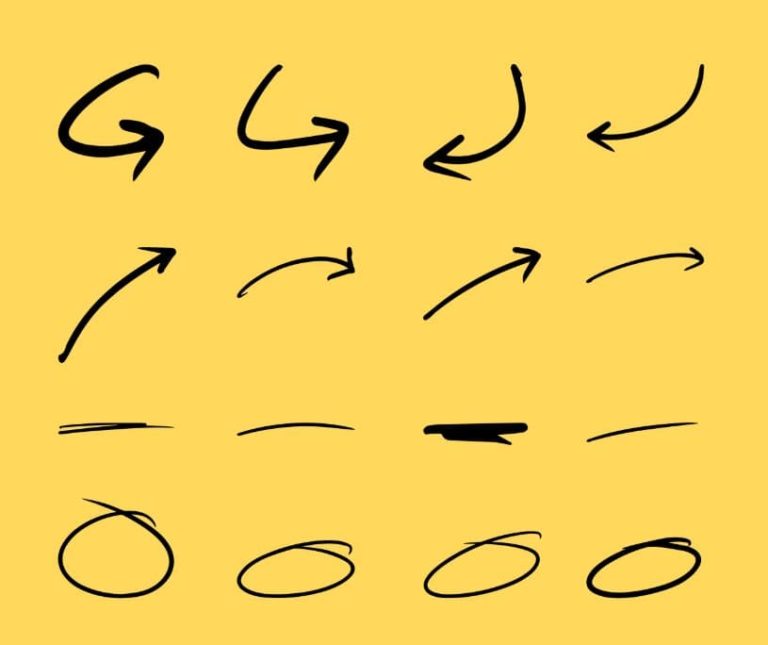 Hand-drawn SVG Arrows, Lines and Circles