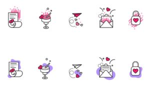 10 Creative Valentines Icons Vector