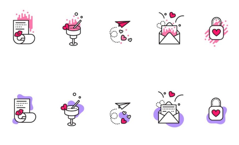 10 Creative Valentines Icons Vector