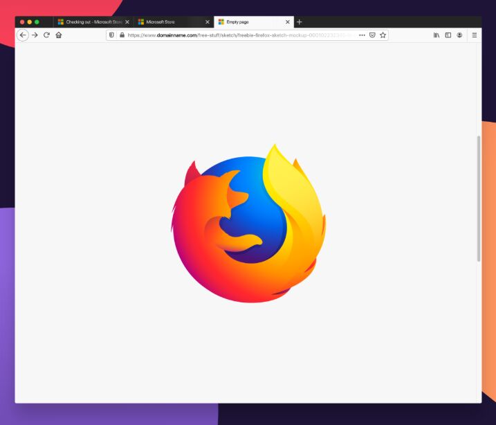 Firefox Browser With Logo Sketch Mockup