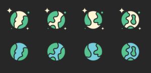 8 Earth Icons Vector