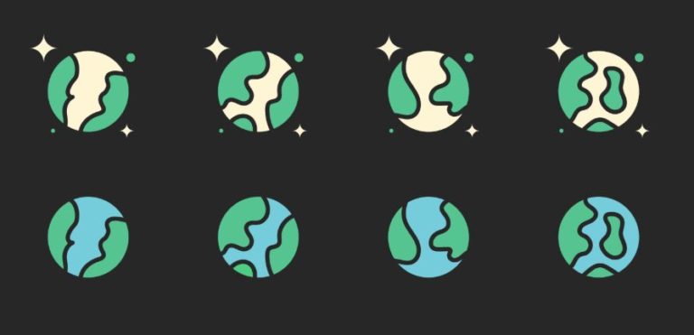 8 Earth Icons Vector