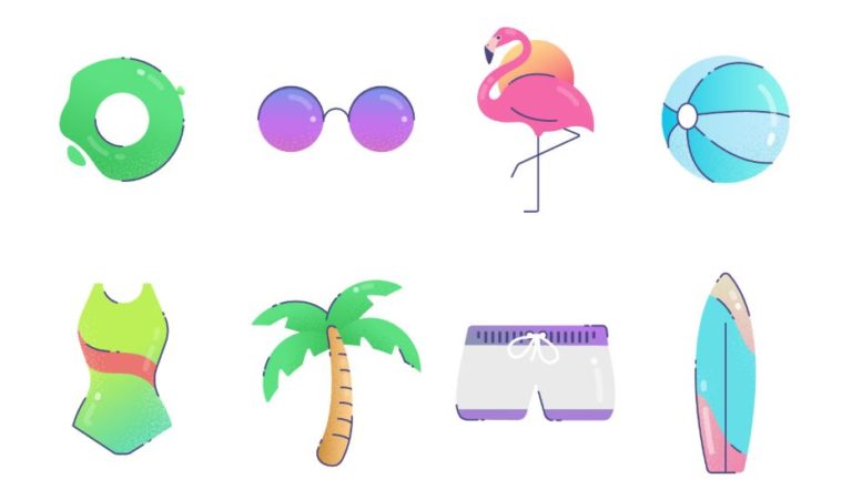 8 Summer Travel Vector Icons