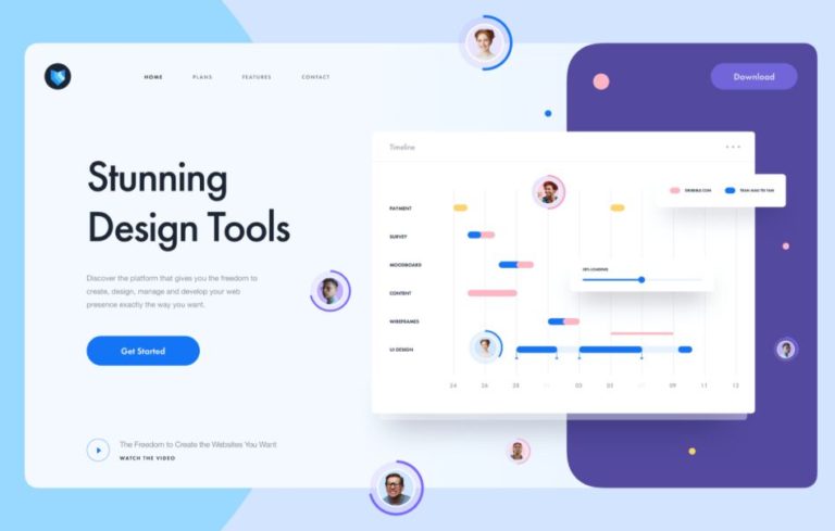 Stunning Design Tool Landing Page Sketch Template