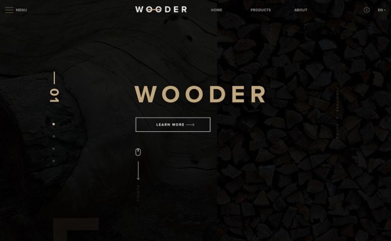 Wooder Dark Web Template PSD