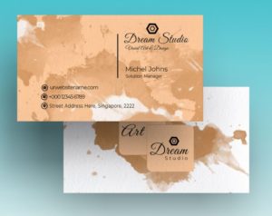 Creative Business Card With Splash Background Mockup