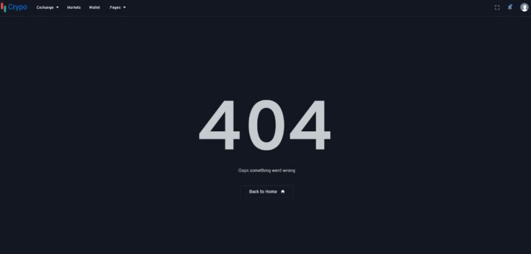 Dark 404 Not Found Error Page Template (PSD & XD)